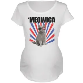 4th Of July Meowica America Patriot Cat Maternity Soft T Shirt