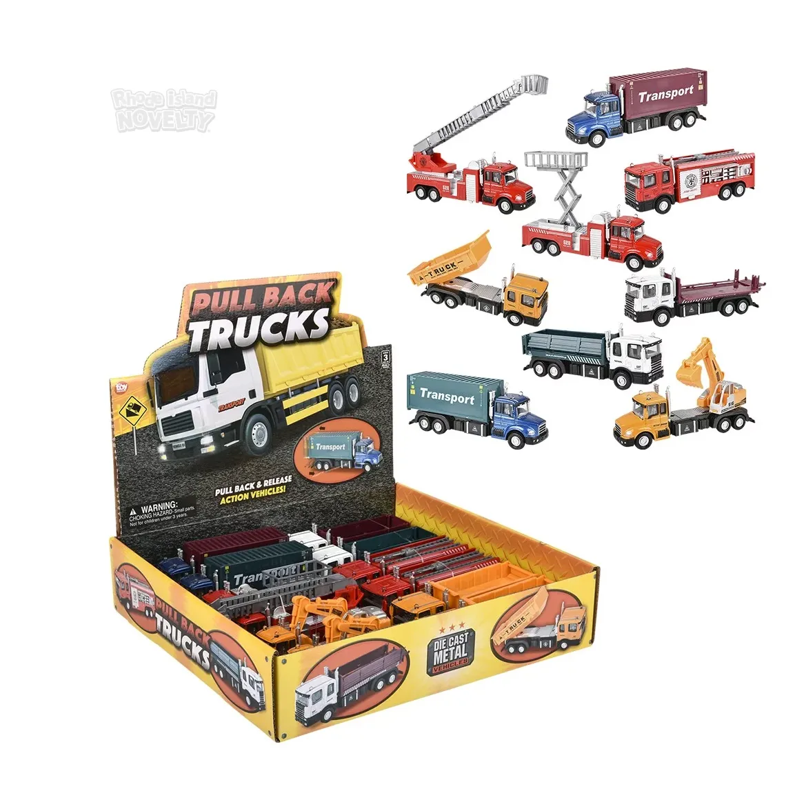 6" Diecast Pull Back Trucks