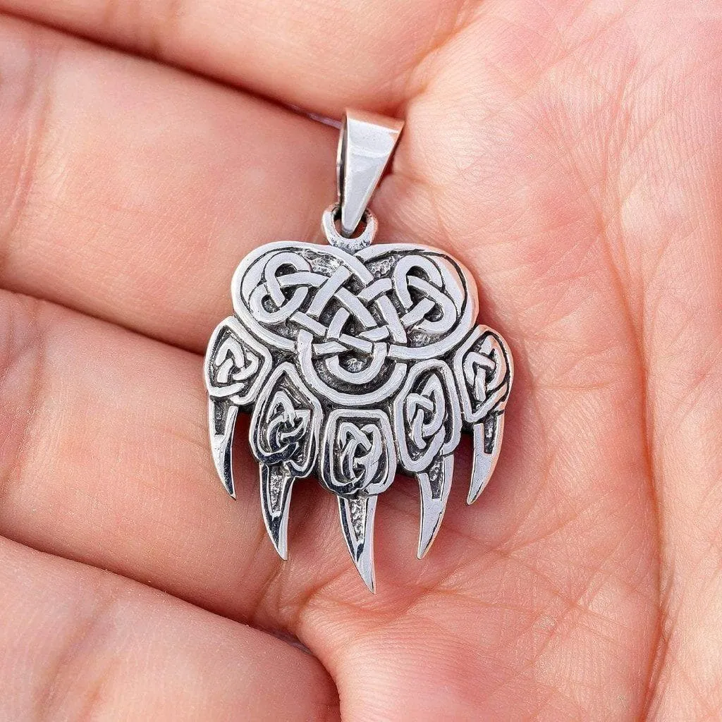 925 Sterling Silver Bear Paw / Veles Pendant