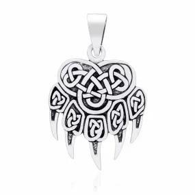 925 Sterling Silver Bear Paw / Veles Pendant