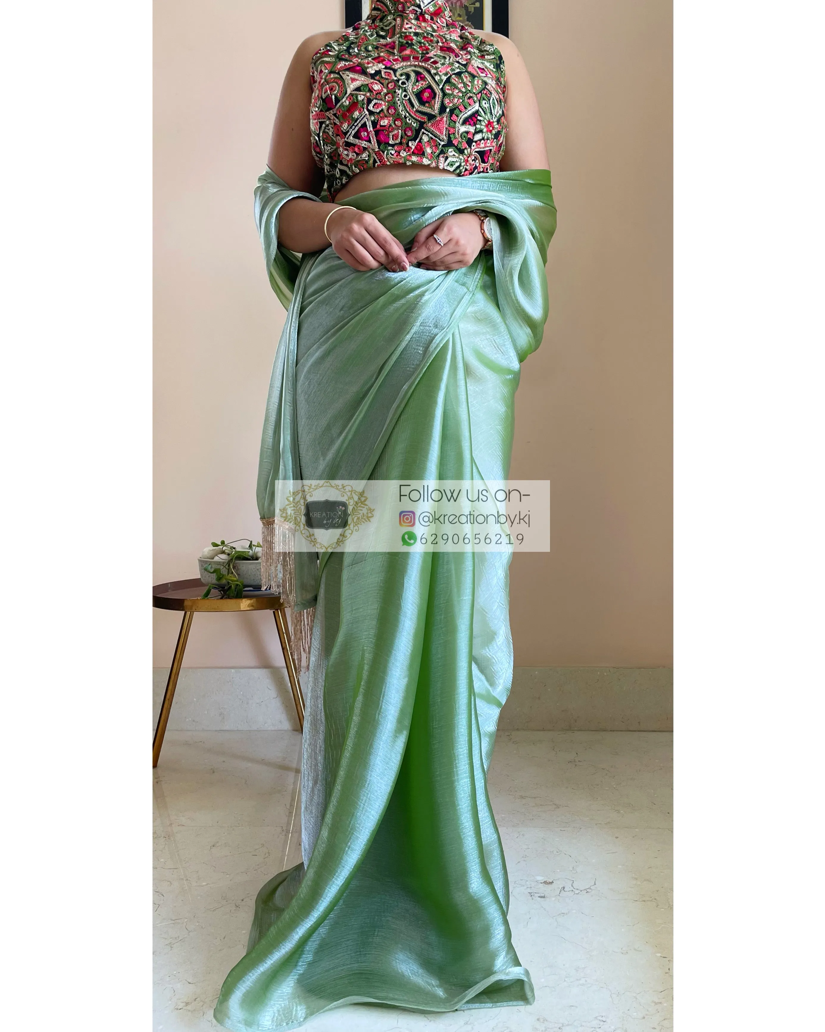 Absinthe Glass Organza Saree