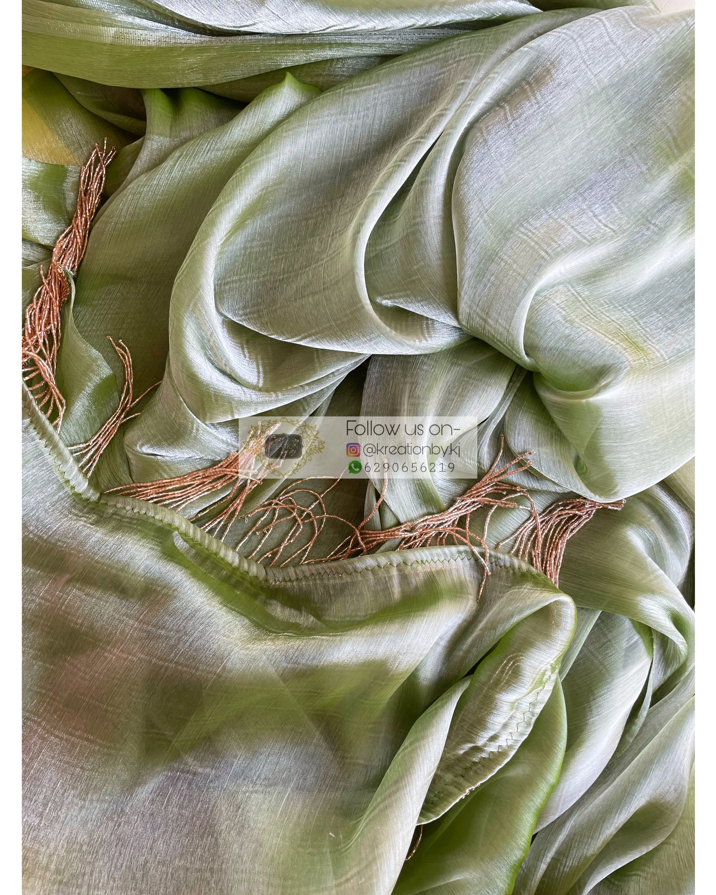 Absinthe Glass Organza Saree