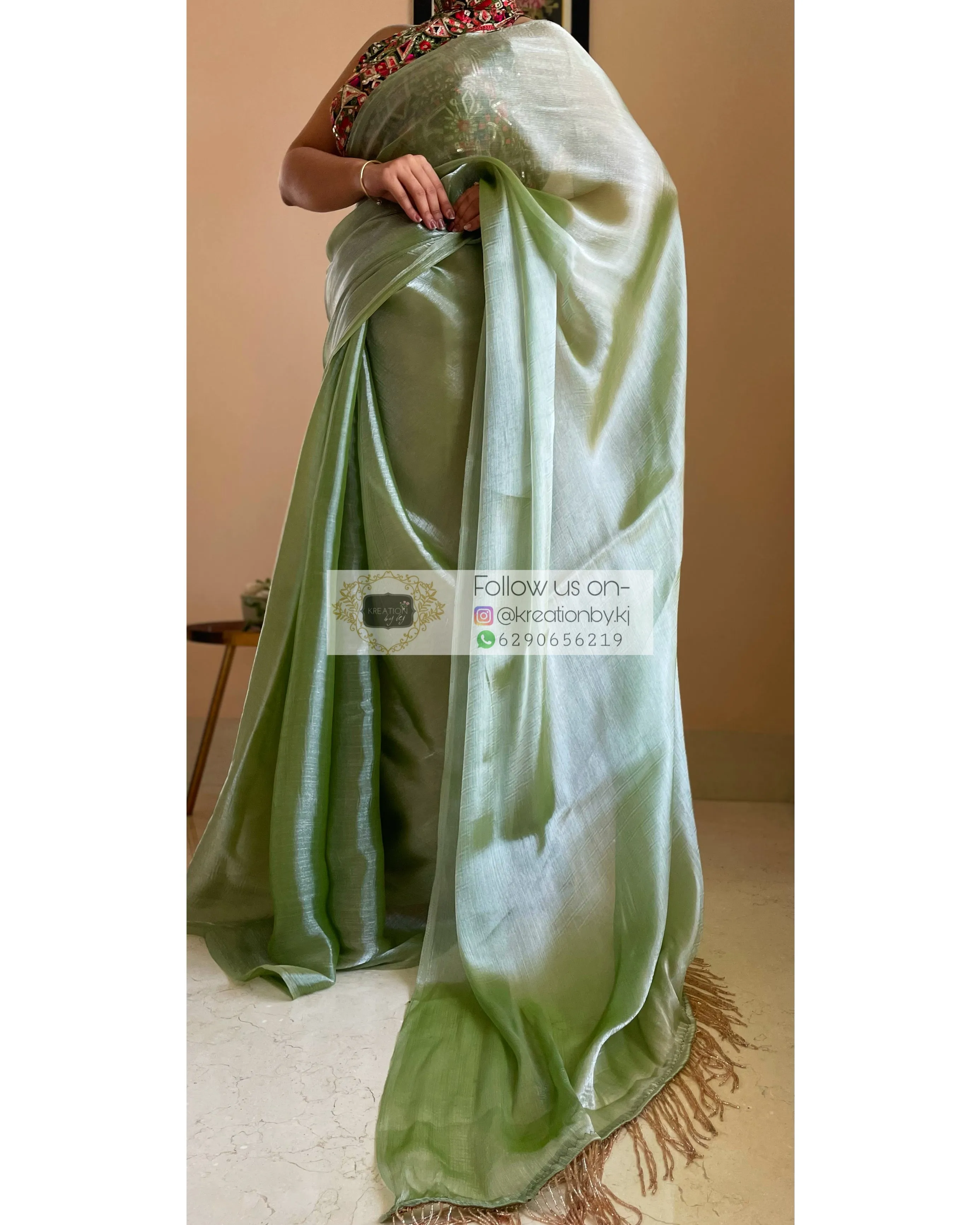 Absinthe Glass Organza Saree