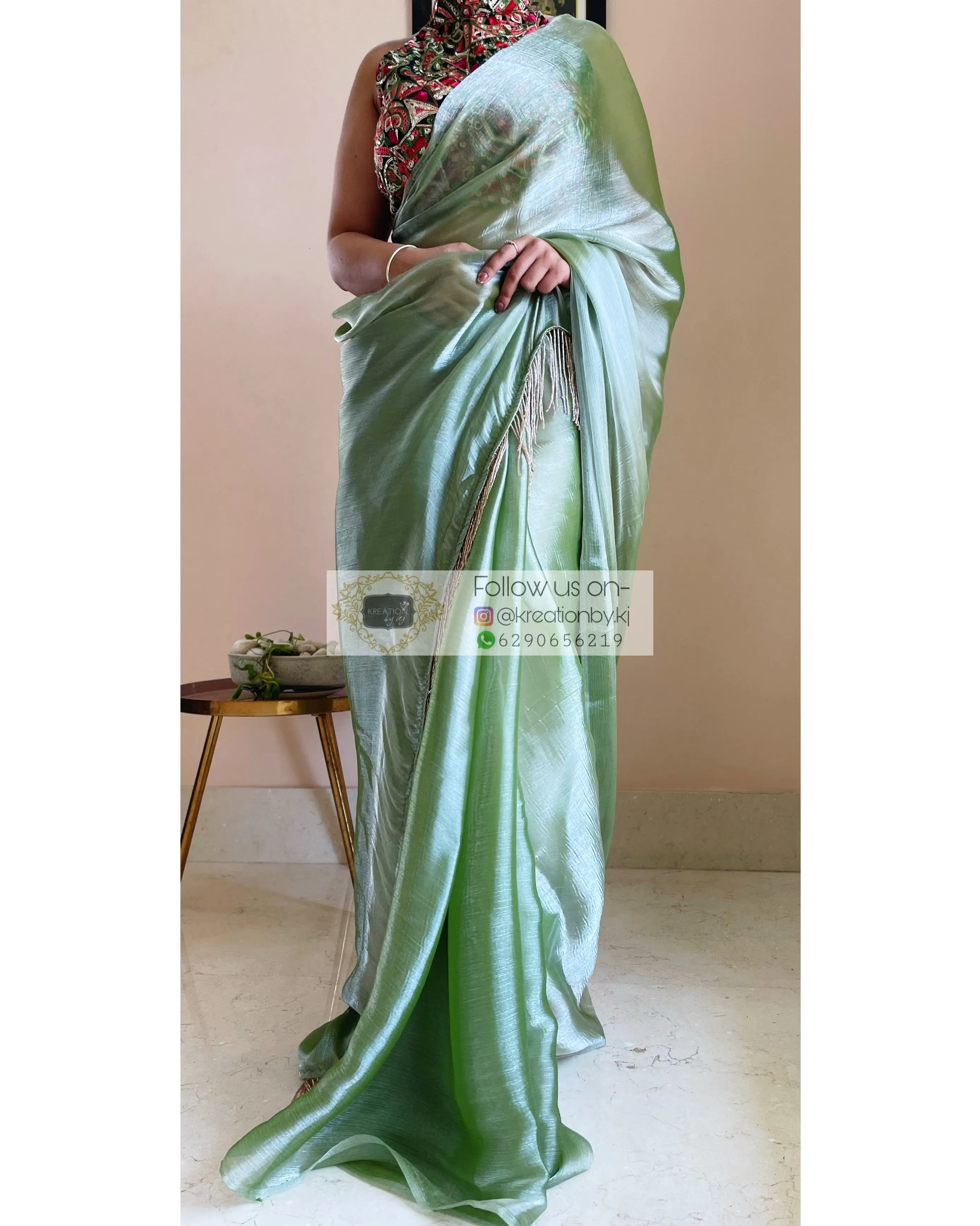 Absinthe Glass Organza Saree