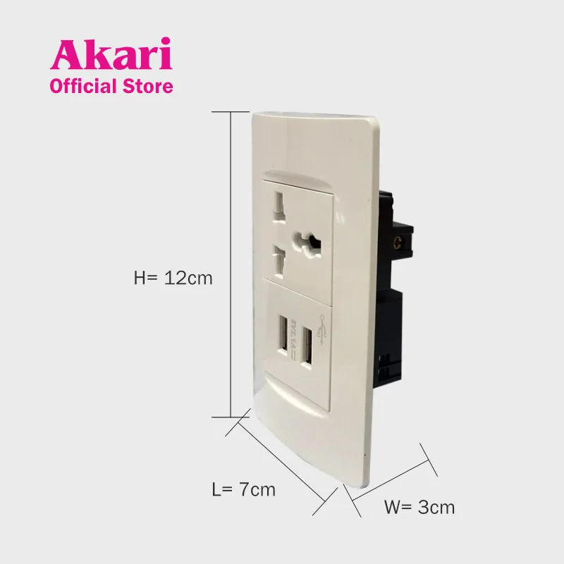 Akari 2X5V 2.1A USB Multi-Purpose Outlet (AWD-Z8204-U)