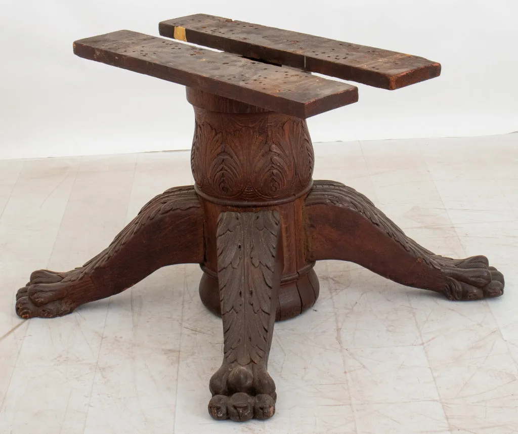 American Renaissance Revival Oak Table Base