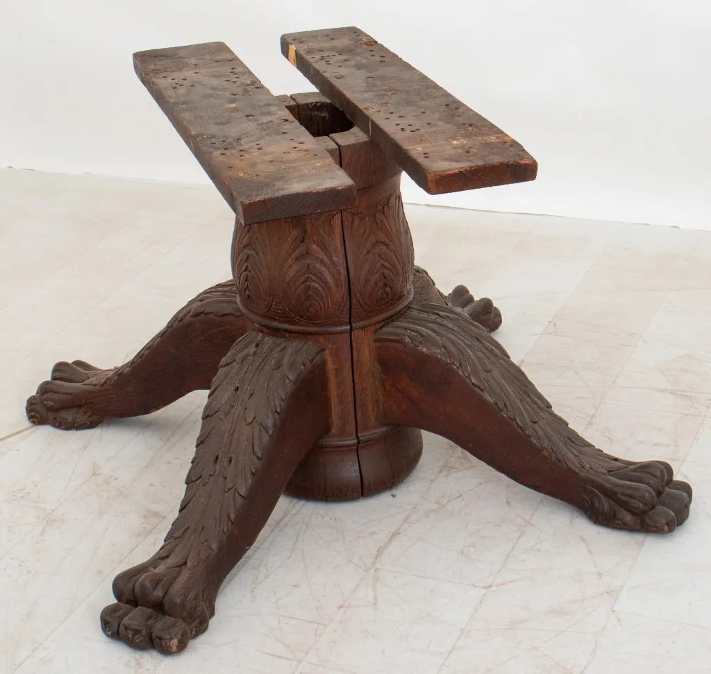 American Renaissance Revival Oak Table Base