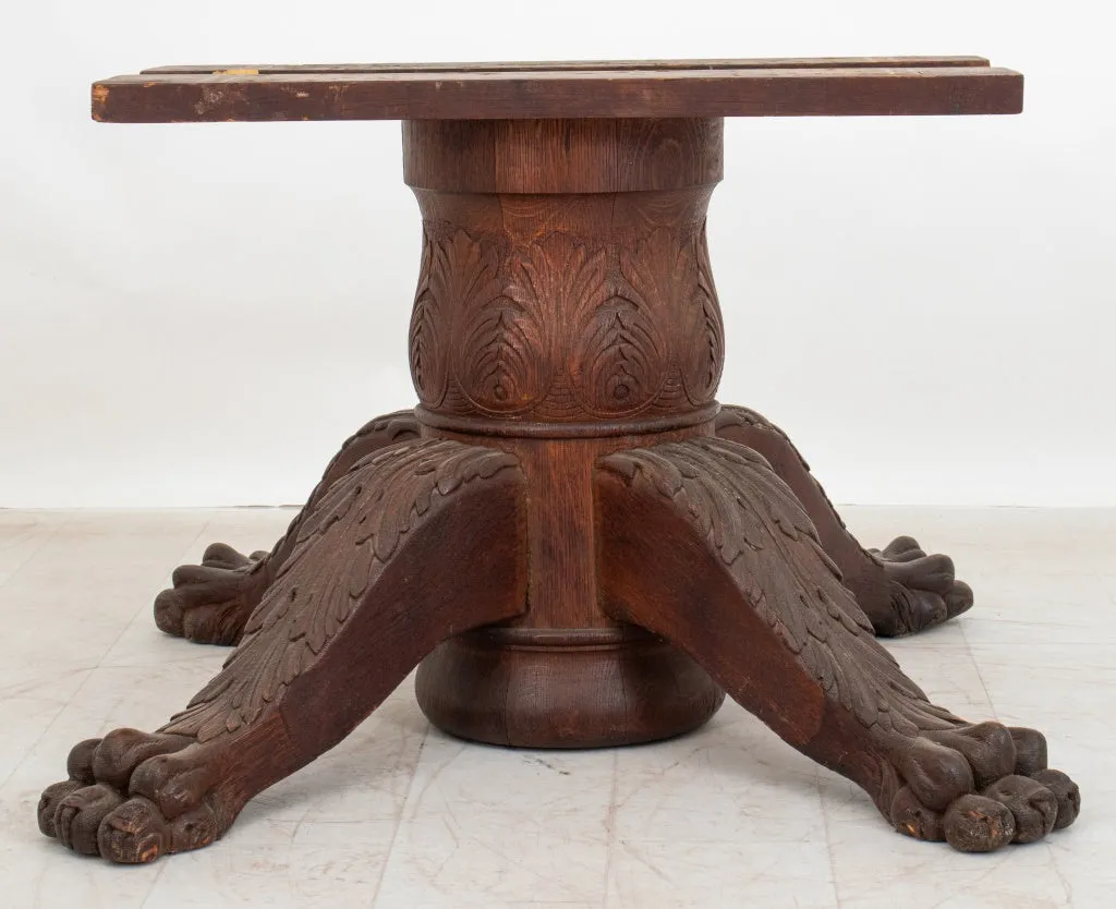 American Renaissance Revival Oak Table Base