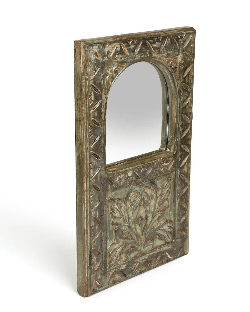 Antique Green Mango Wood Mirror