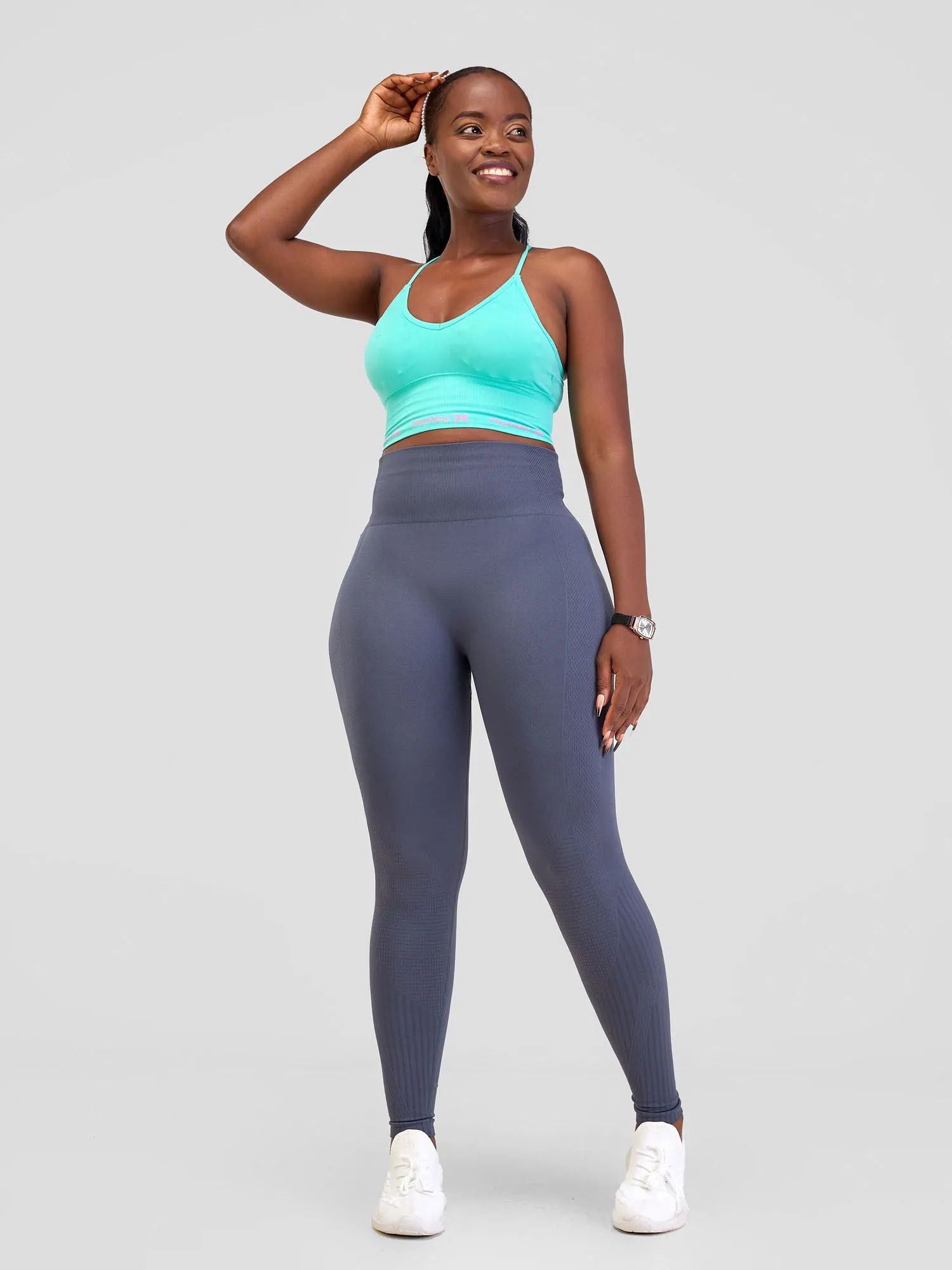 Ava Fitness Panel Leggings-Dark Grey