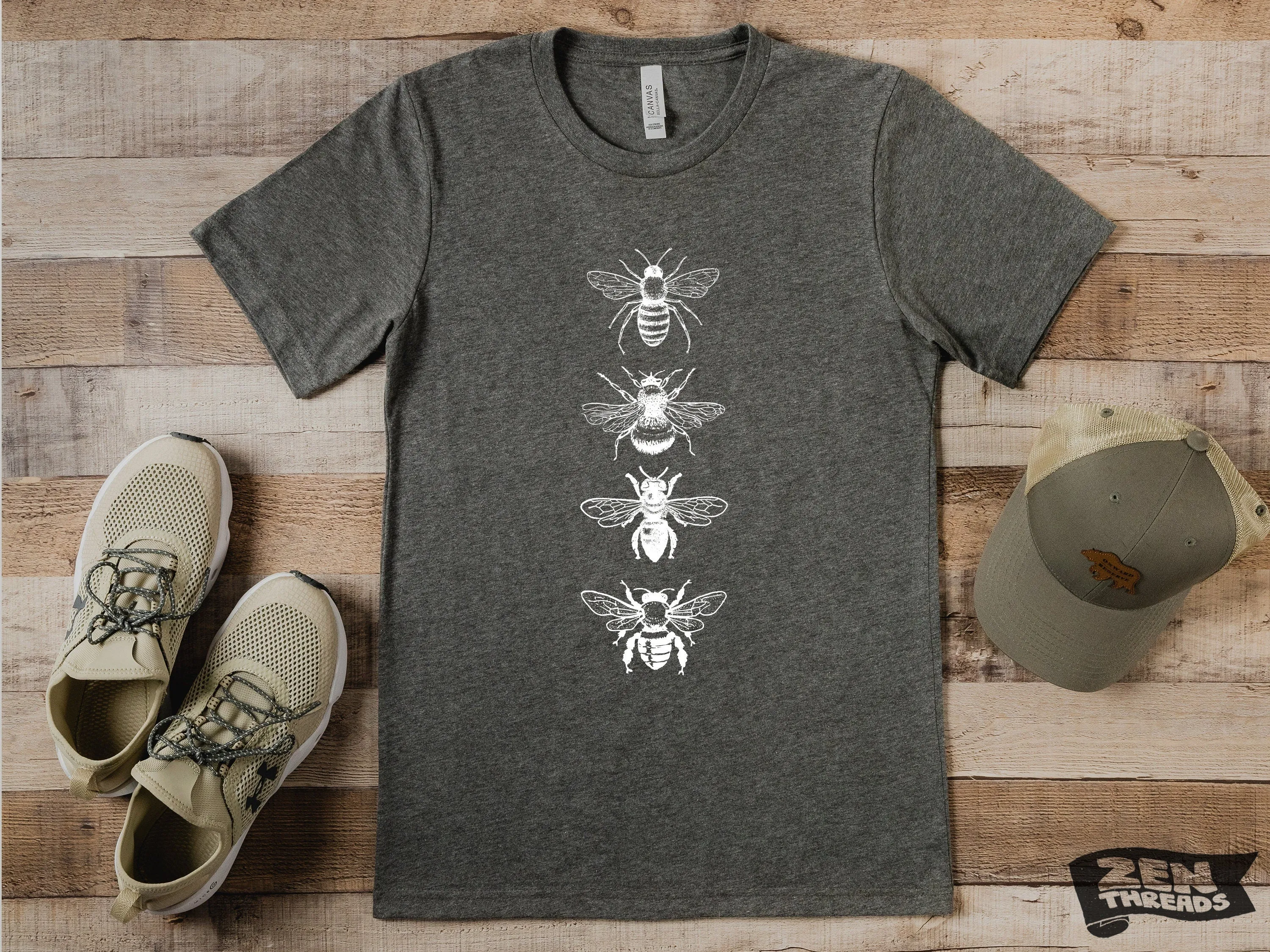 BEES Unisex Mens Women's T Shirt custom color printed tee gardening honey bee insect gift shirt apiarist beekeeper honey flowering wing bug