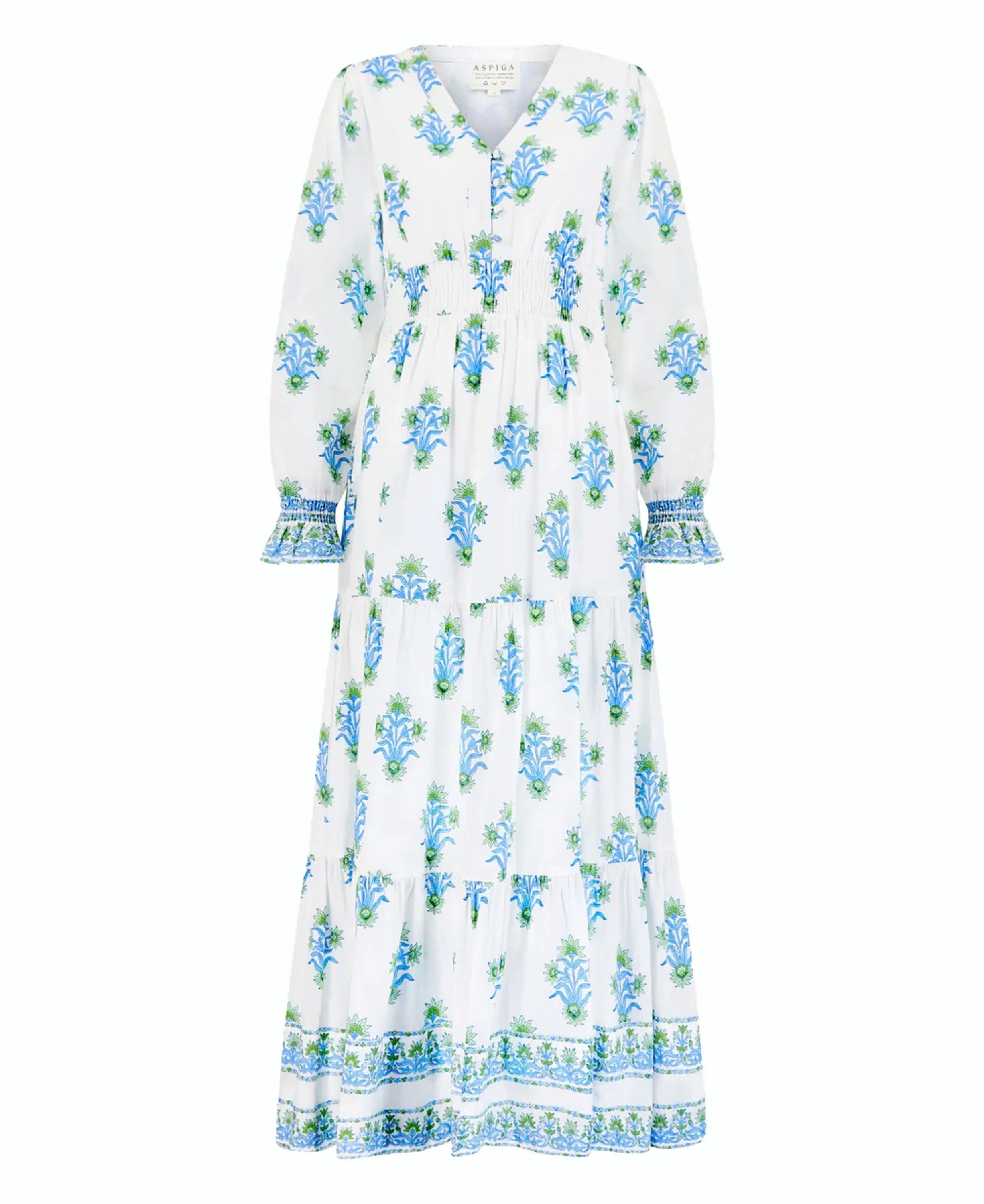 Billie Dress - White/Blue