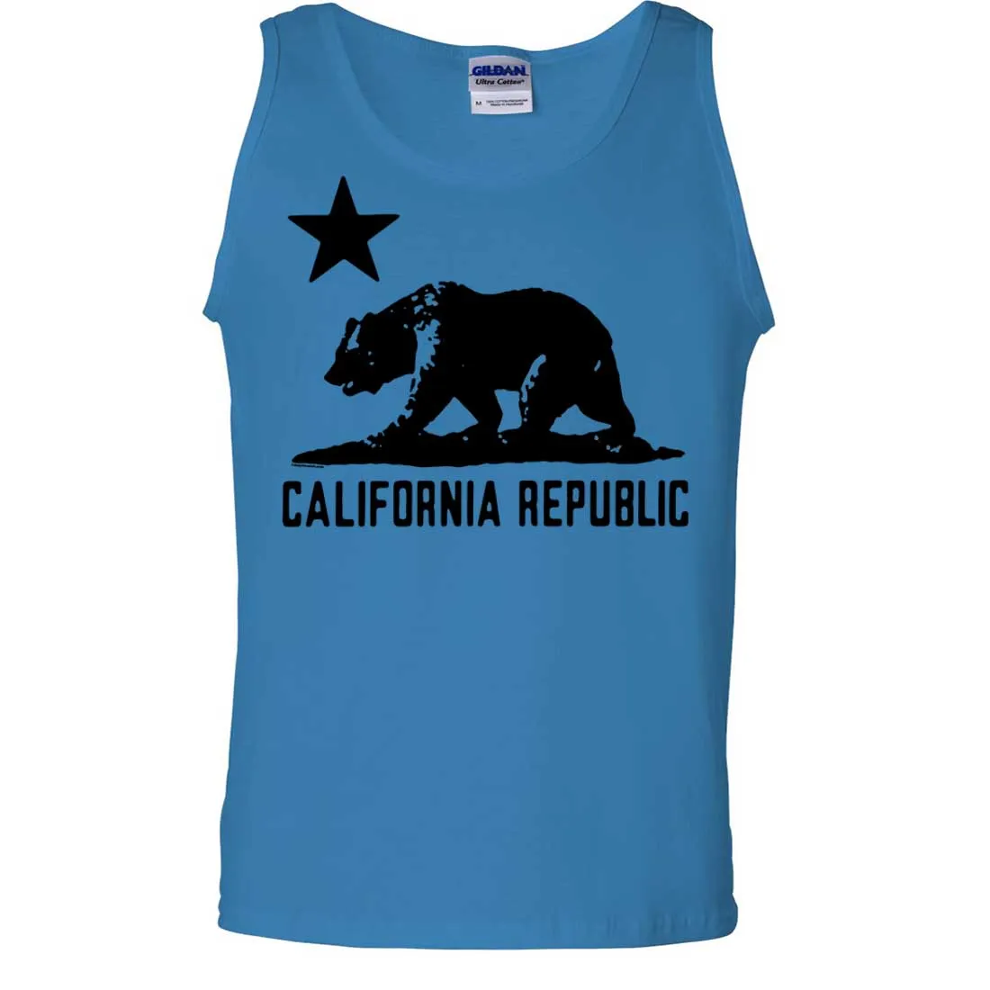 California Flag Oversize Black Silhouette Asst Colors Tank Top