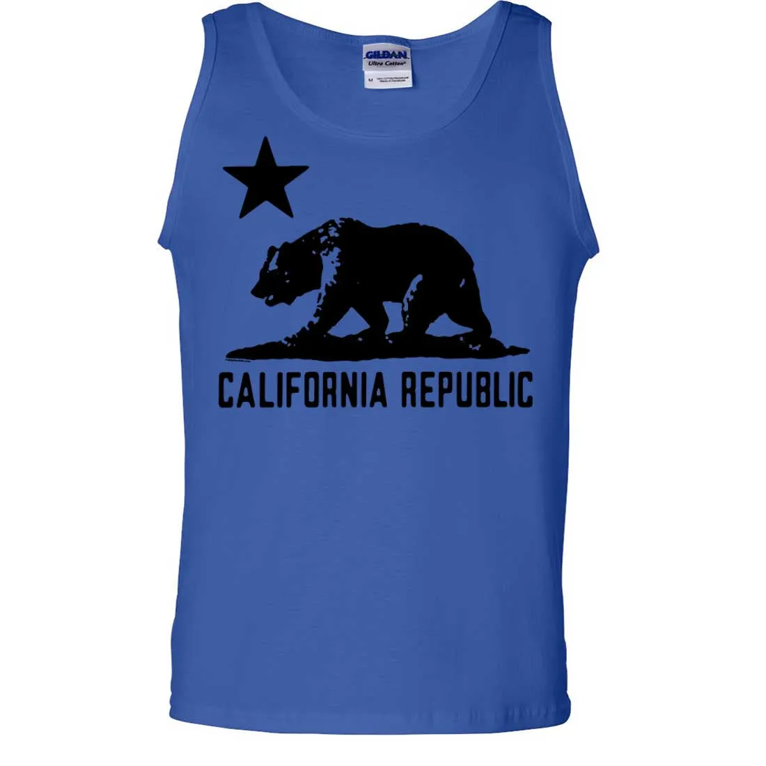 California Flag Oversize Black Silhouette Asst Colors Tank Top