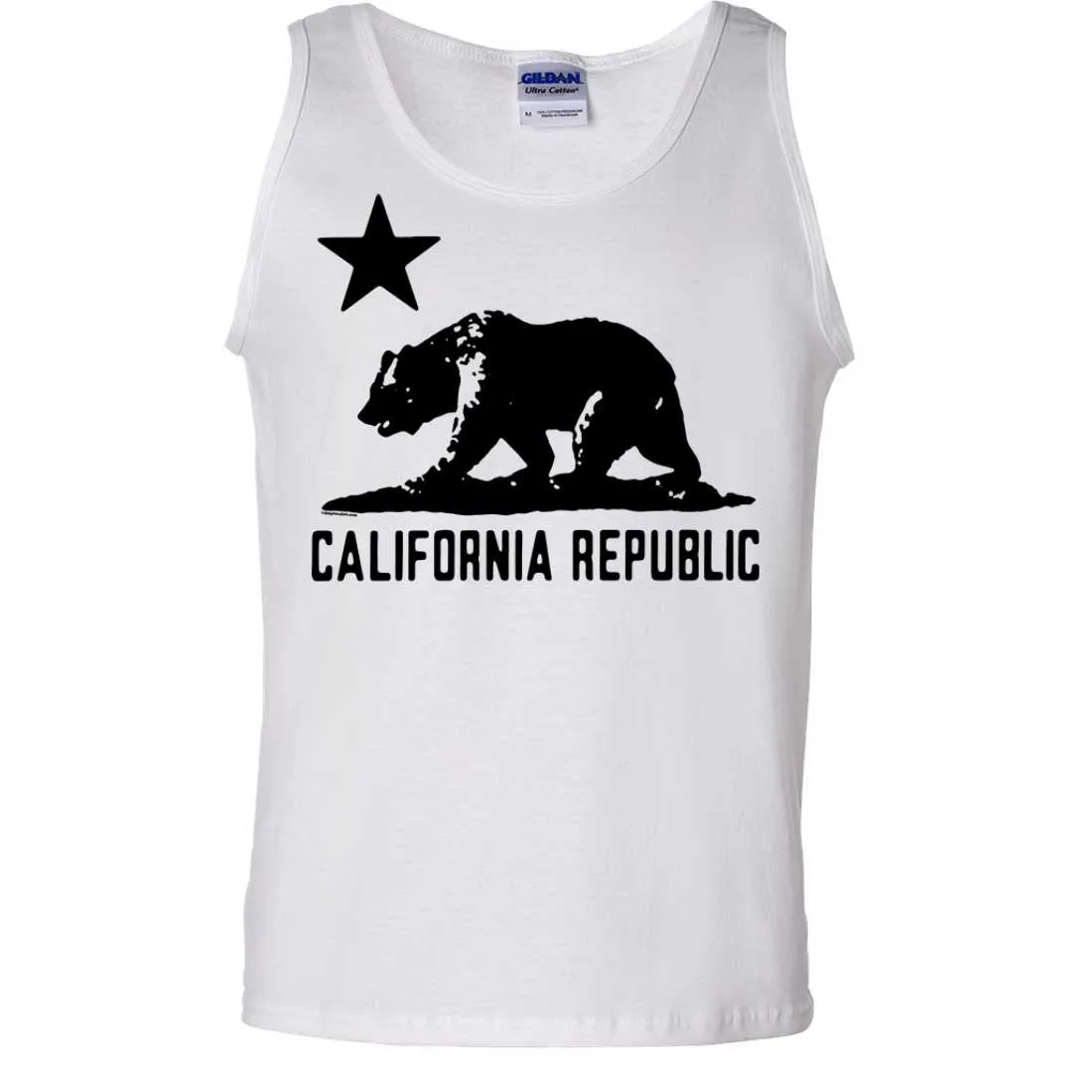 California Flag Oversize Black Silhouette Asst Colors Tank Top