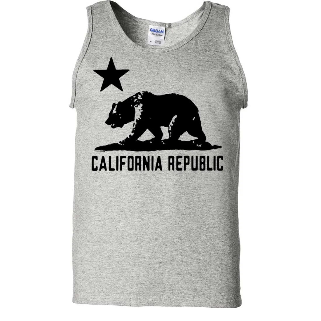 California Flag Oversize Black Silhouette Asst Colors Tank Top