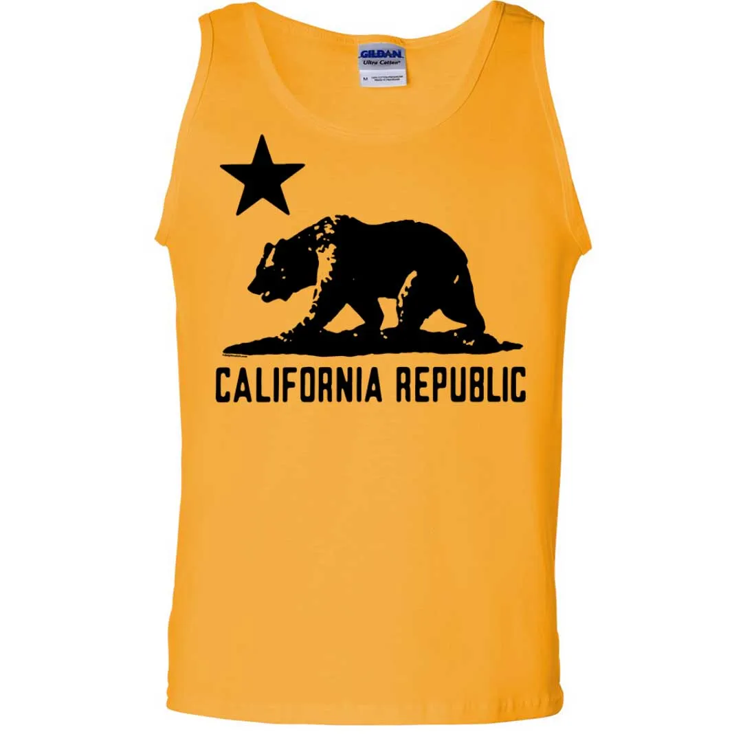 California Flag Oversize Black Silhouette Asst Colors Tank Top