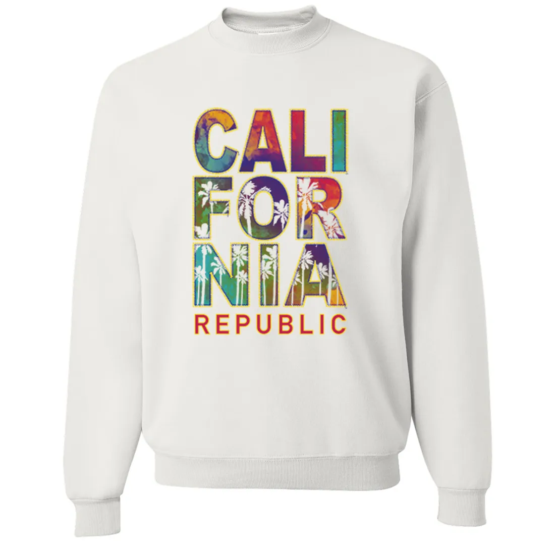 California Pastel Stitched Style Crewneck Sweatshirt