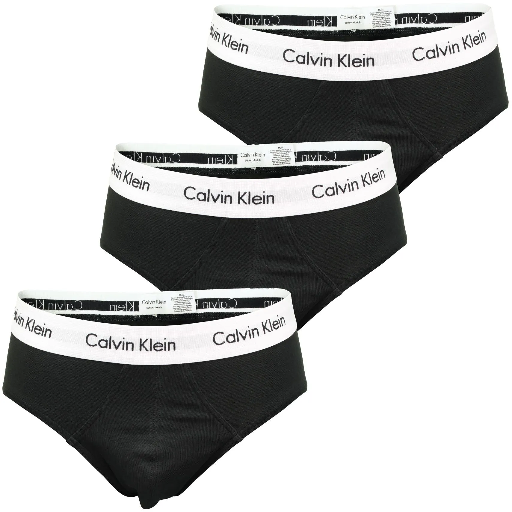 Calvin Klein Mens Cotton Stretch Hip Brief Pants (3-Pack)