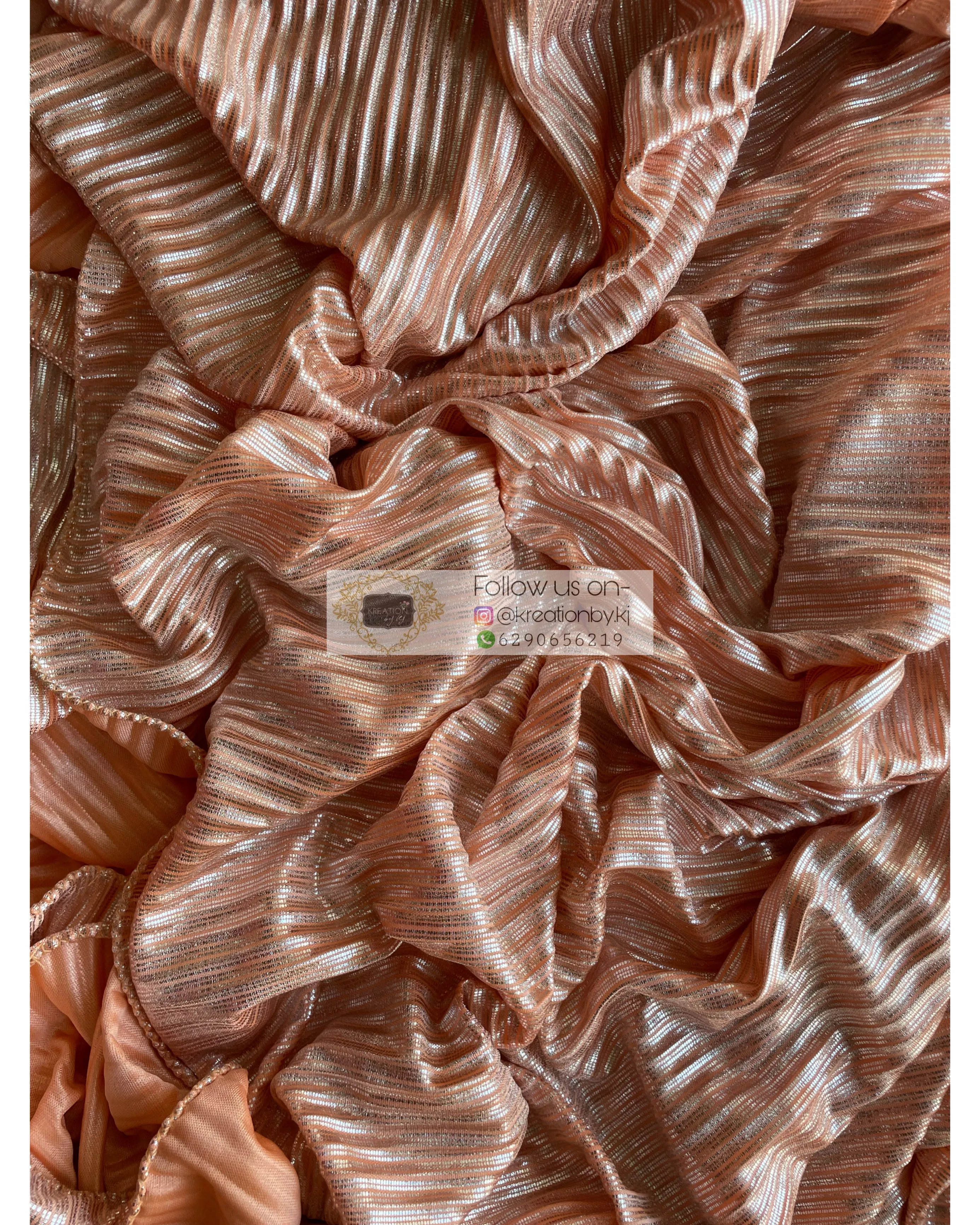 Caramel Satin Pleated Saree