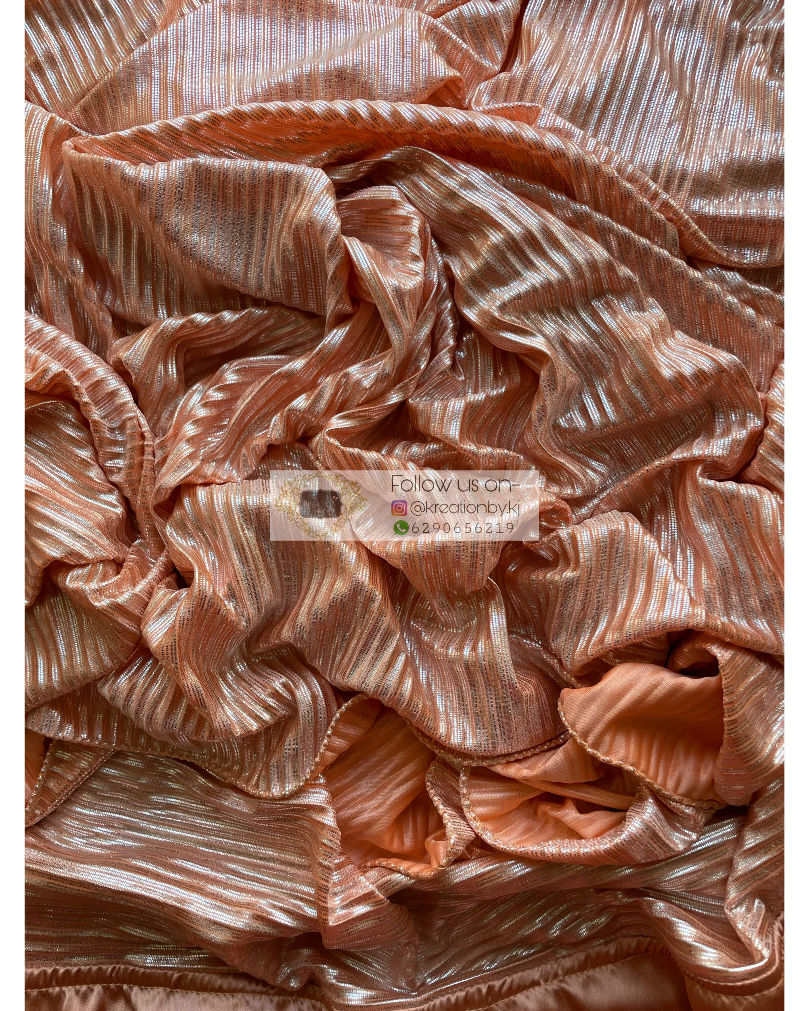 Caramel Satin Pleated Saree