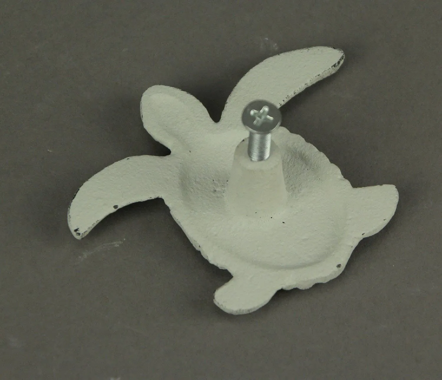 Cast Iron Sea Turtle Drawer Pulls - White