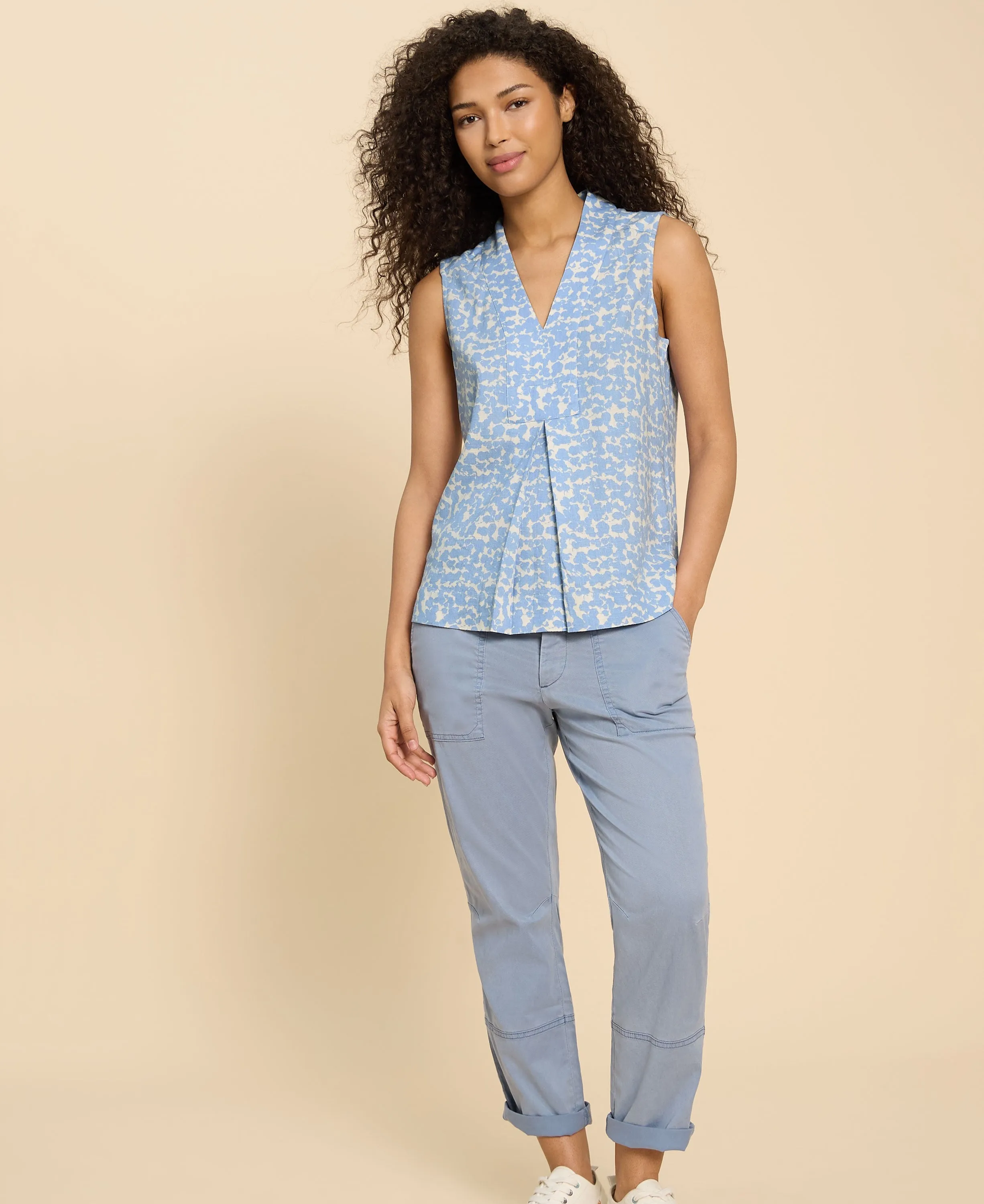 Celia Jersey Mix Shirt - Blue Print