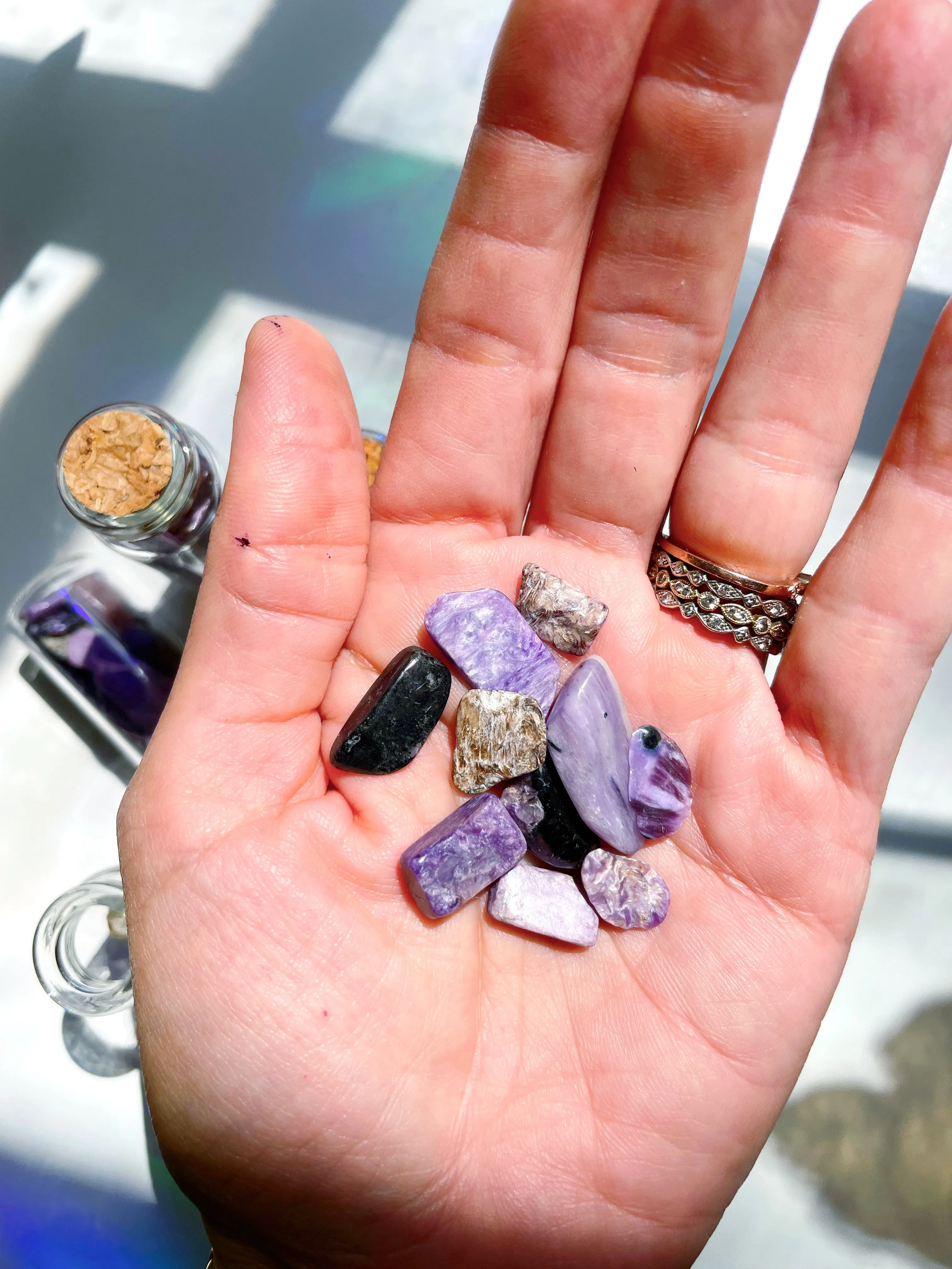 Charoite Chip Bottles