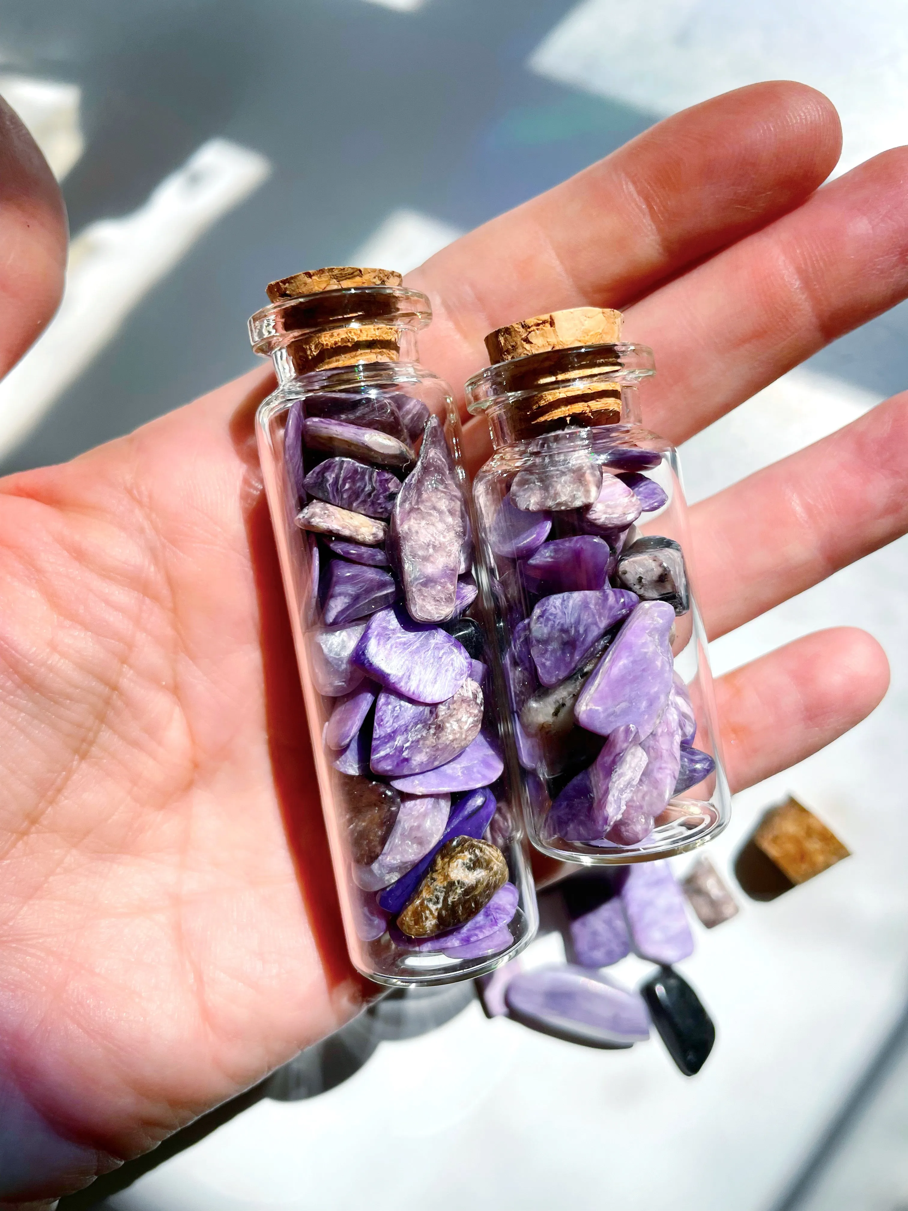 Charoite Chip Bottles