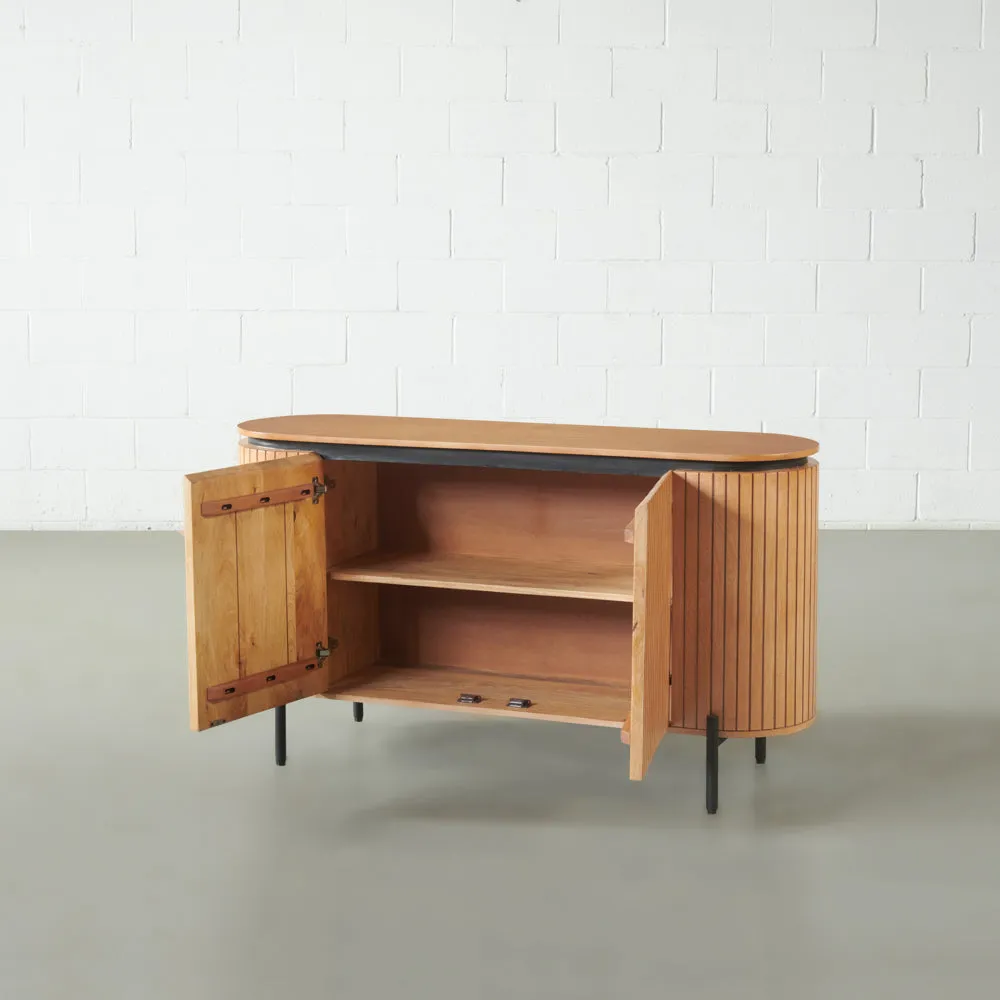 COPENHAGEN Fluted Solid Mango Wood Sideboard