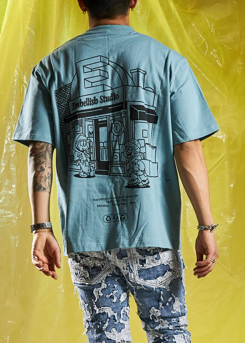 Embellish Teal Studio Tee