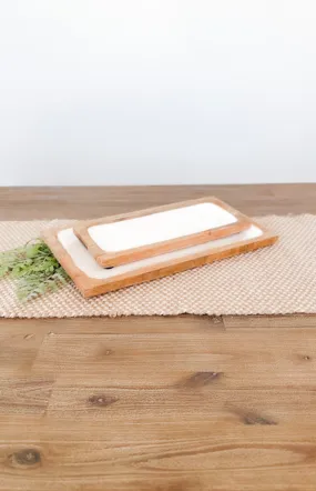 Enameled Mango Wood Tray