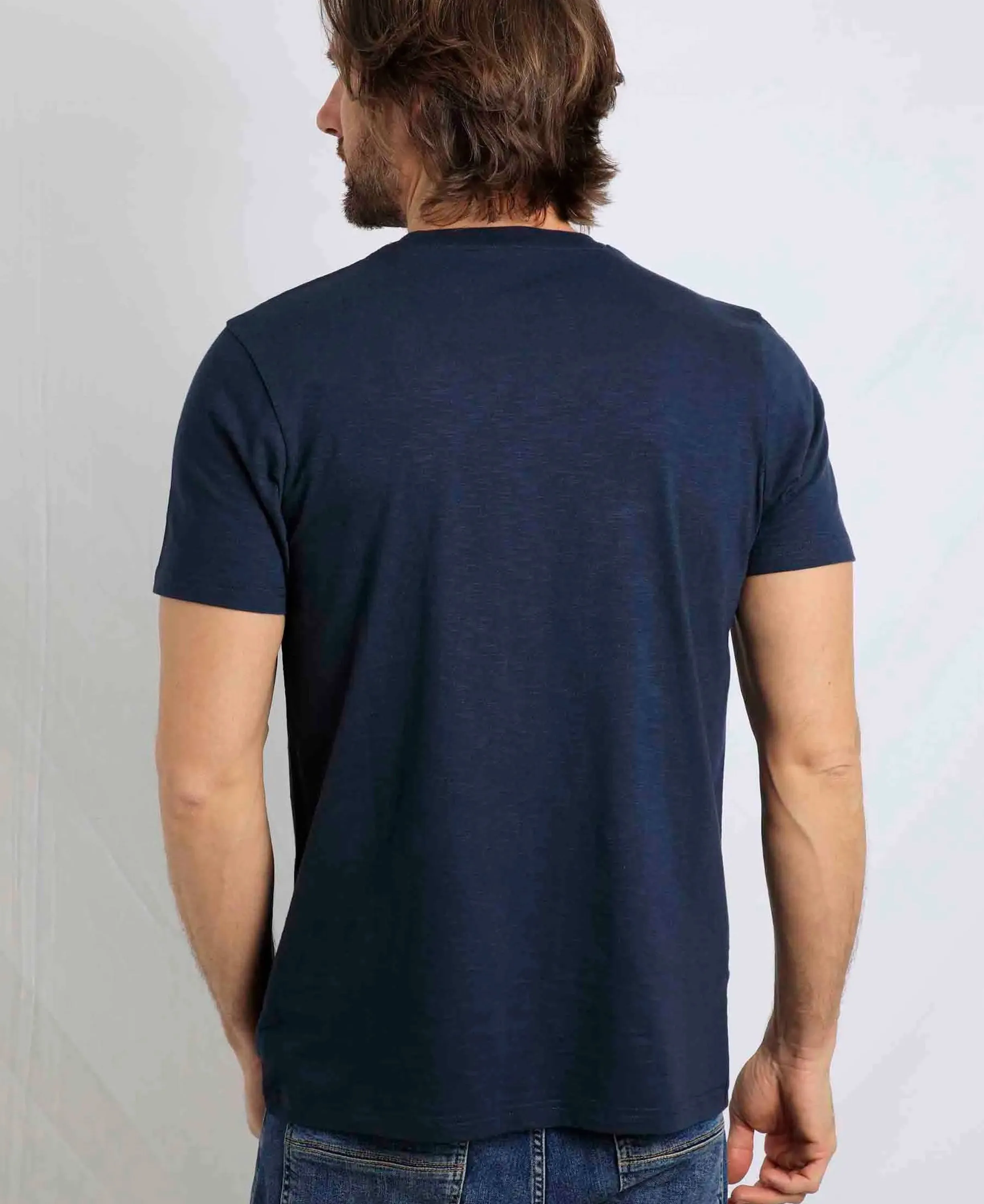 Fished Organic Branded Tee - Navy