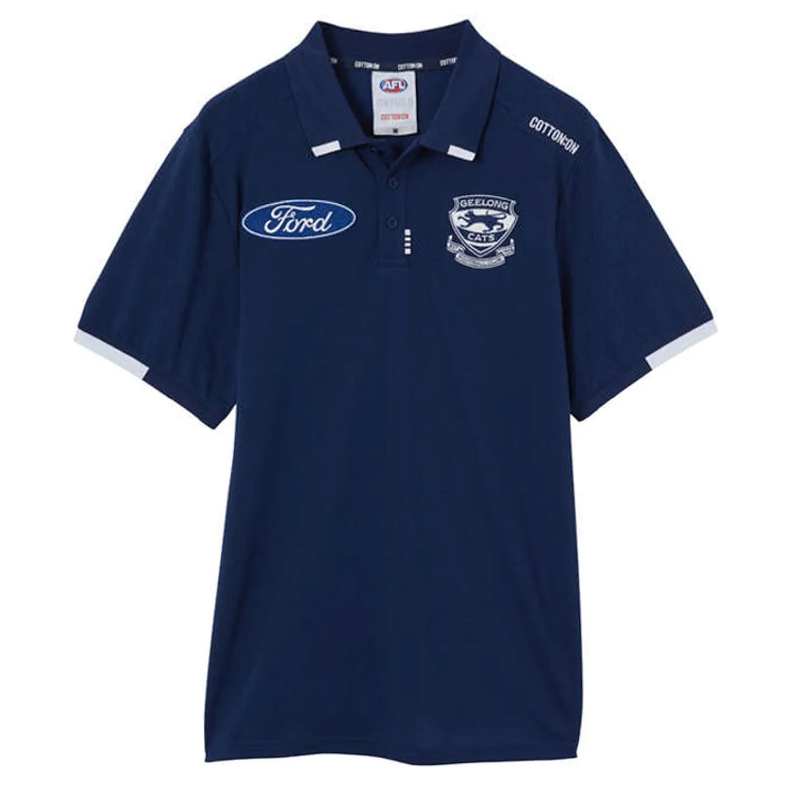 Geelong Cats 2024 Men's Media Polo AFL by Cotton On