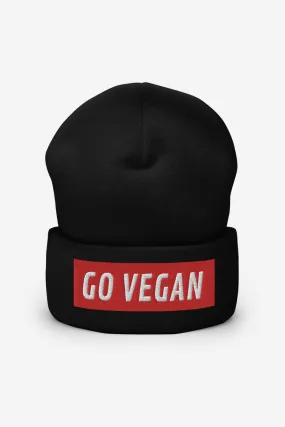 Go Vegan Cuffed Beanie