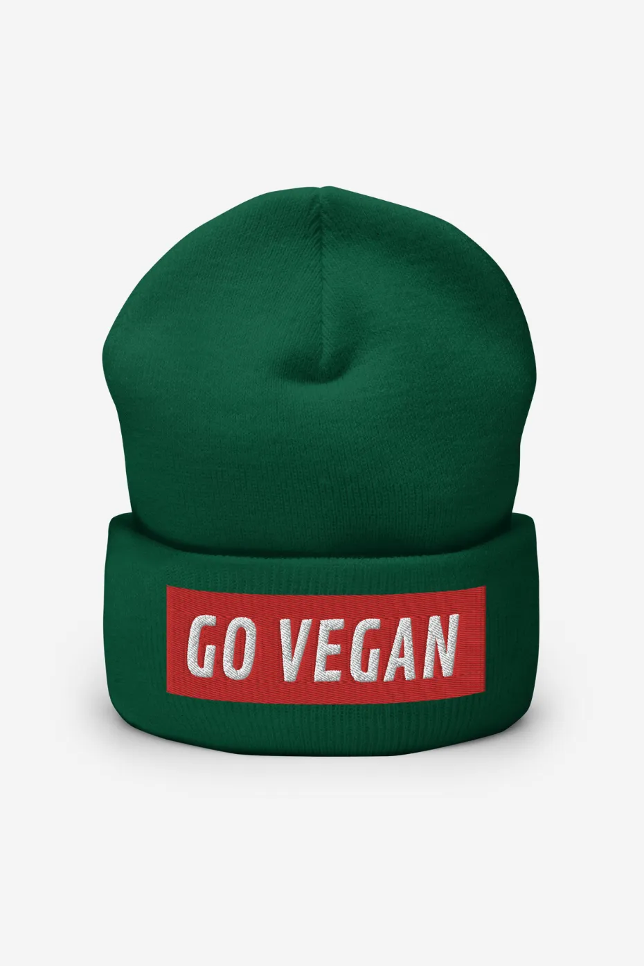 Go Vegan Cuffed Beanie