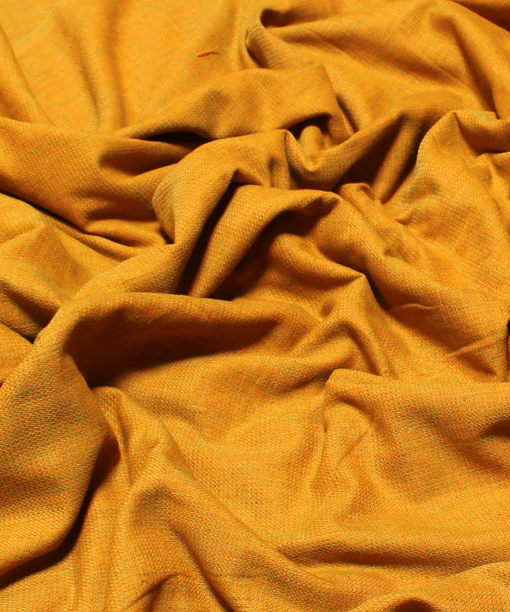 Golden yellow handwoven cotton fabric