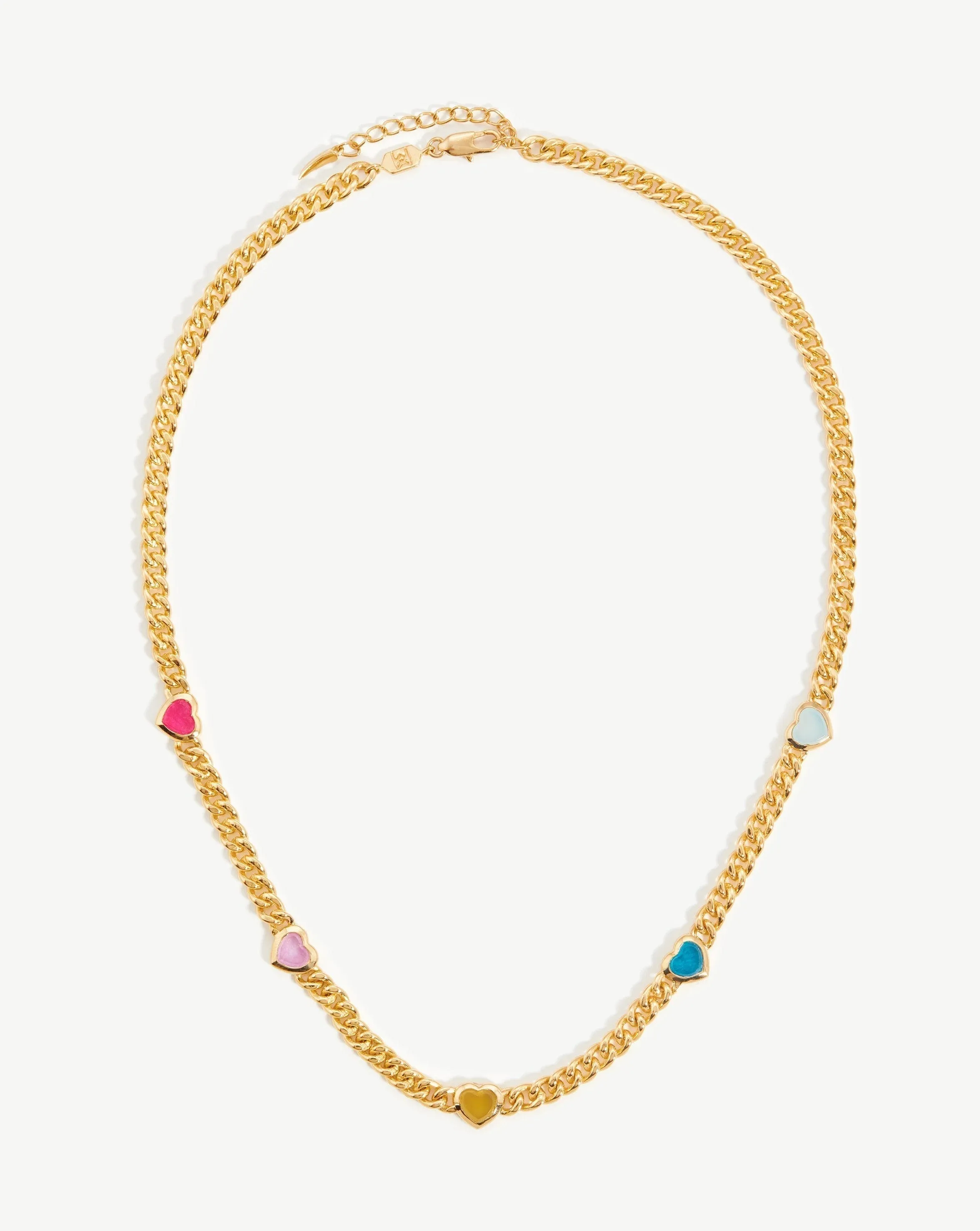 Jelly Heart Gemstone Charm Necklace | 18ct Gold Plated/Multi Quartz