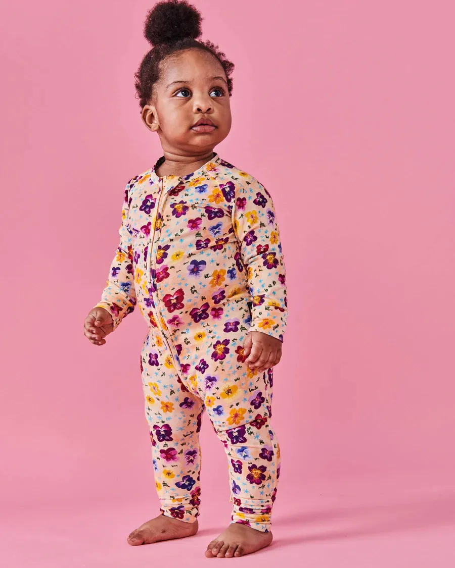 Kip & Co BABY | Pansy Organic Long Sleeve Zip Romper