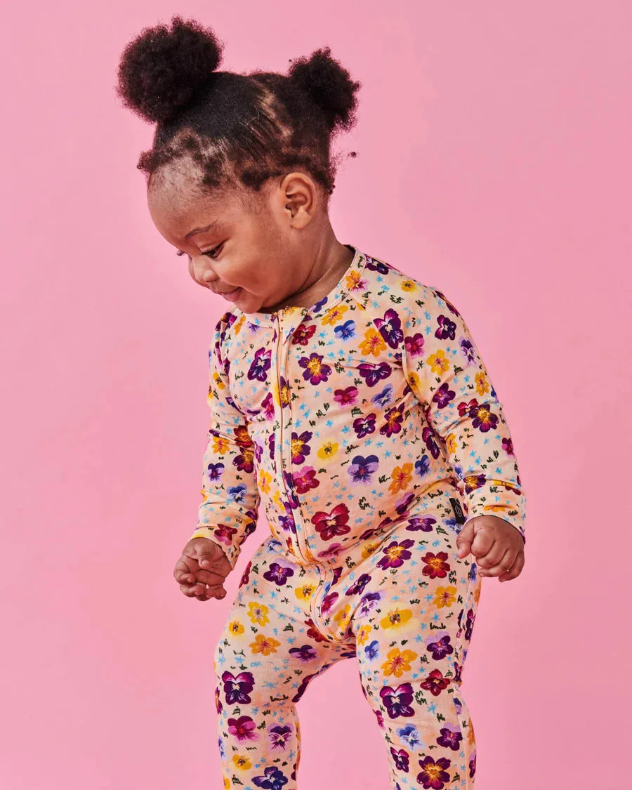 Kip & Co BABY | Pansy Organic Long Sleeve Zip Romper