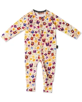 Kip & Co BABY | Pansy Organic Long Sleeve Zip Romper