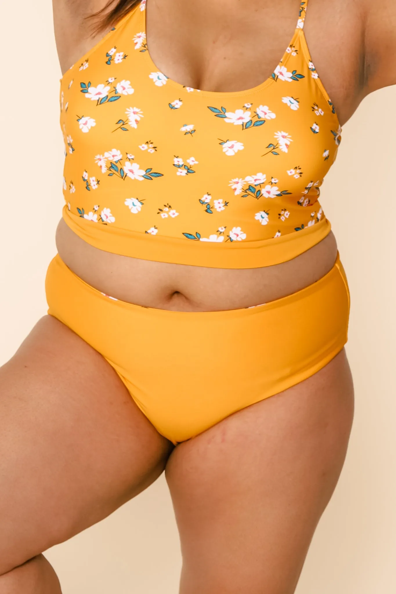 Lagoon Reversible Bottoms | Mango/Floral | Final Sale