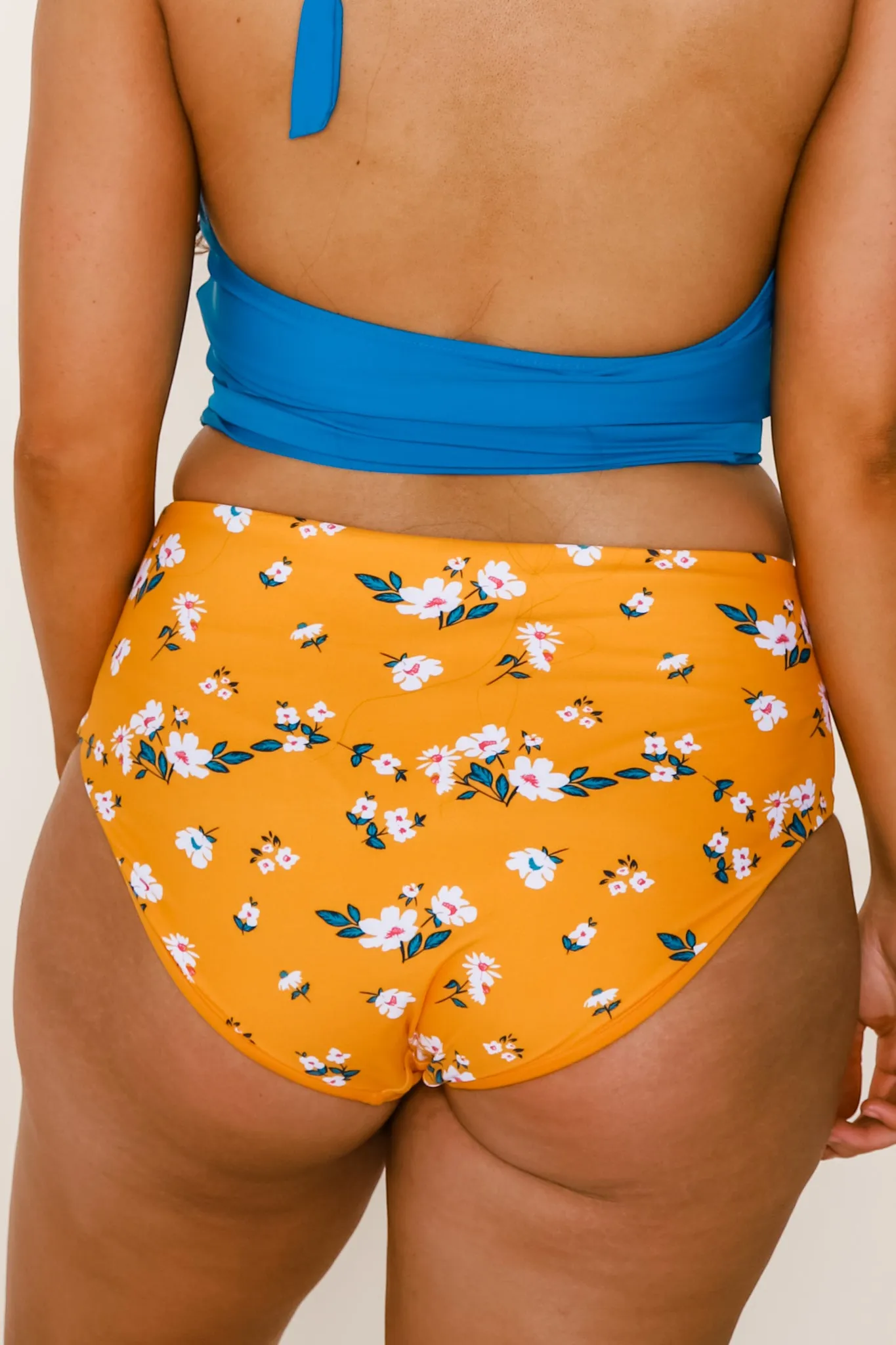 Lagoon Reversible Bottoms | Mango/Floral | Final Sale