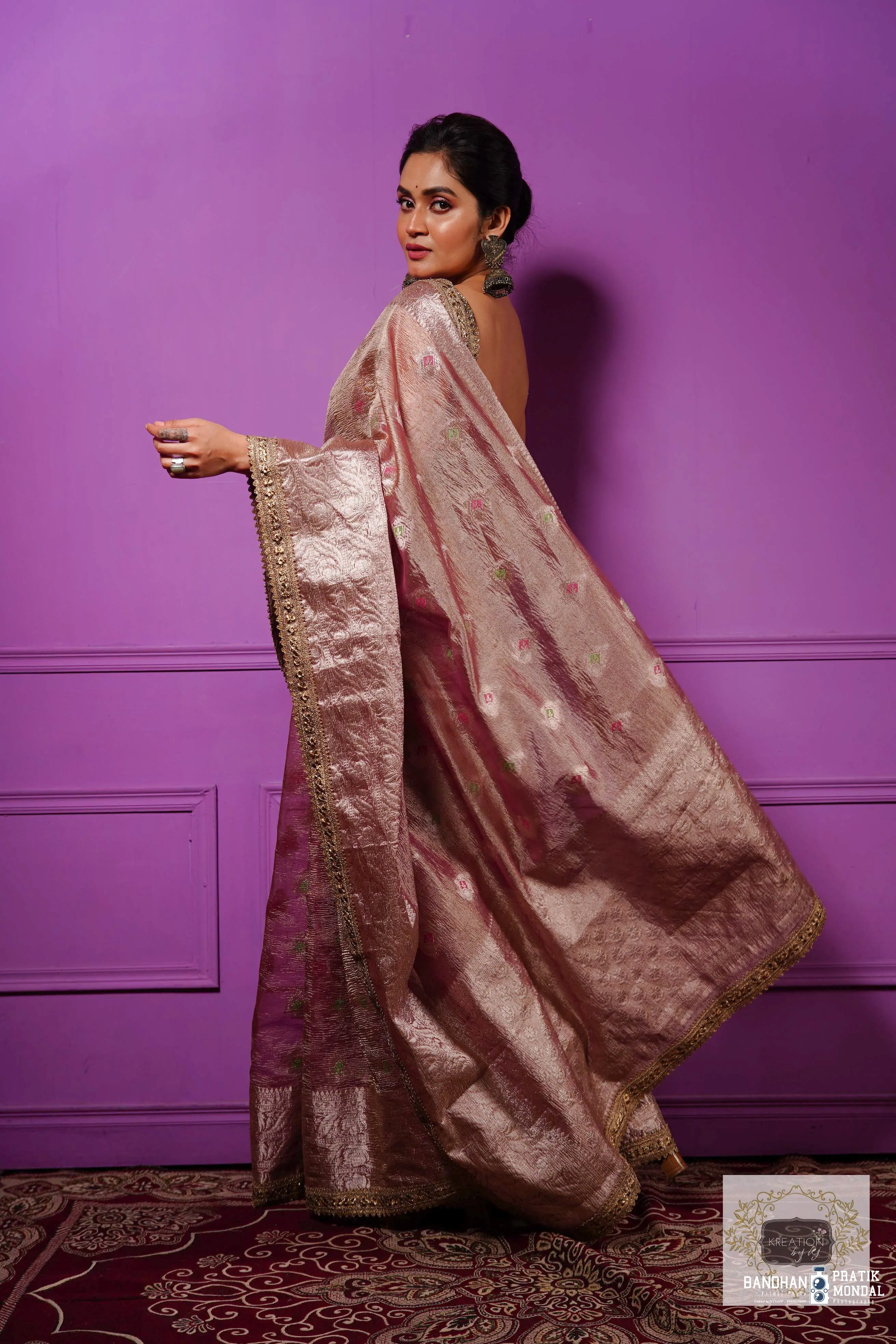 Lilac Tissue Banarasi Saree