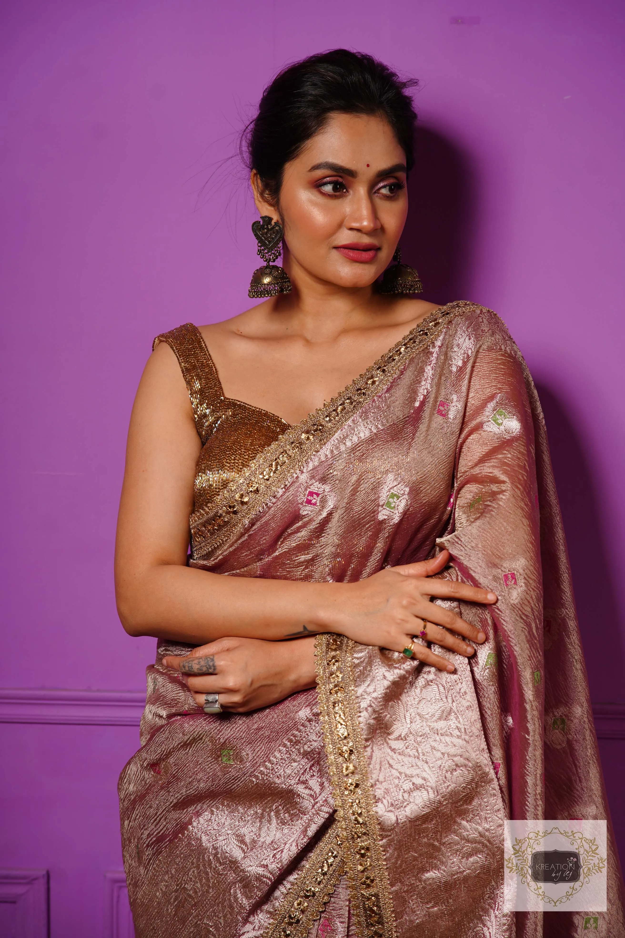 Lilac Tissue Banarasi Saree