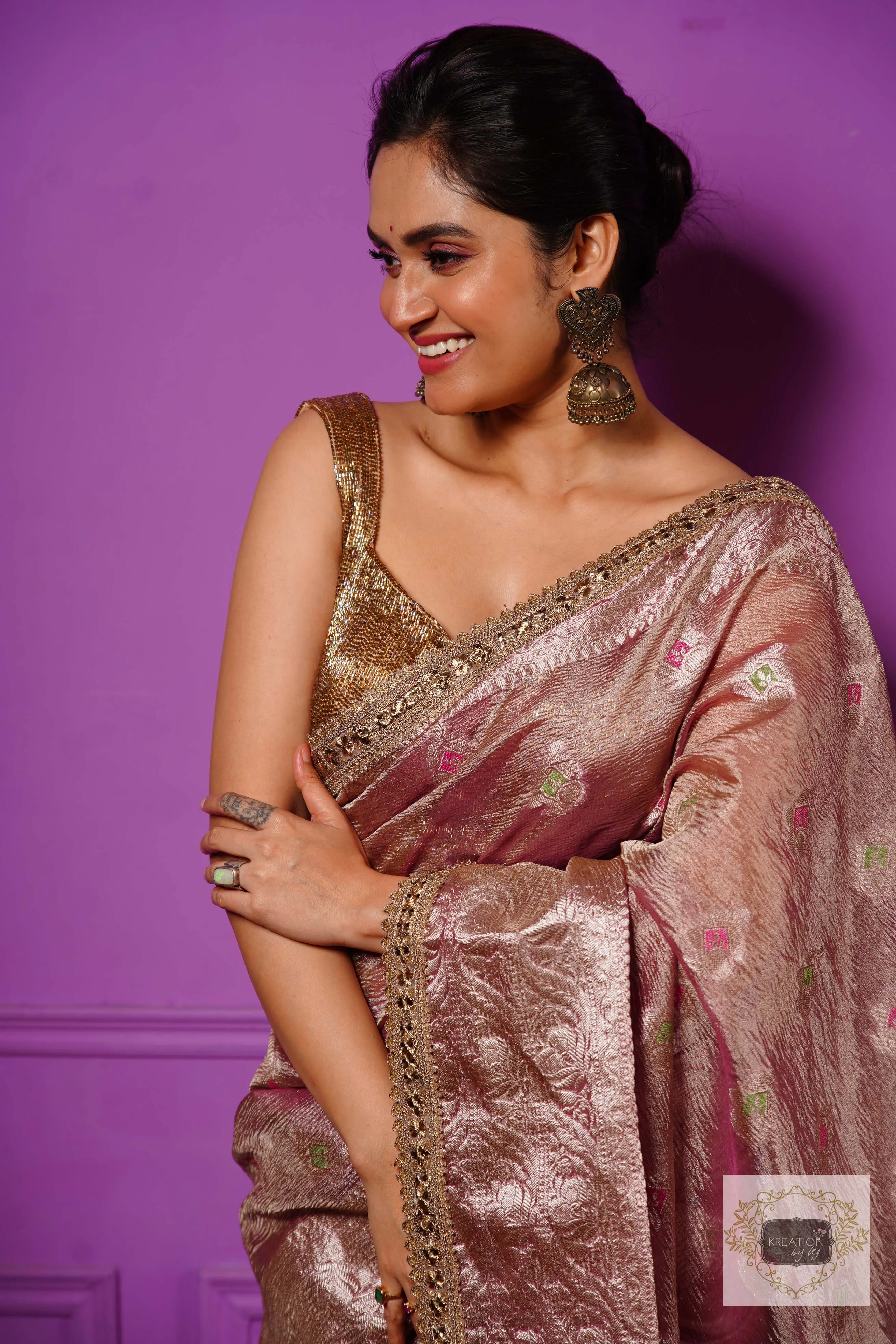 Lilac Tissue Banarasi Saree