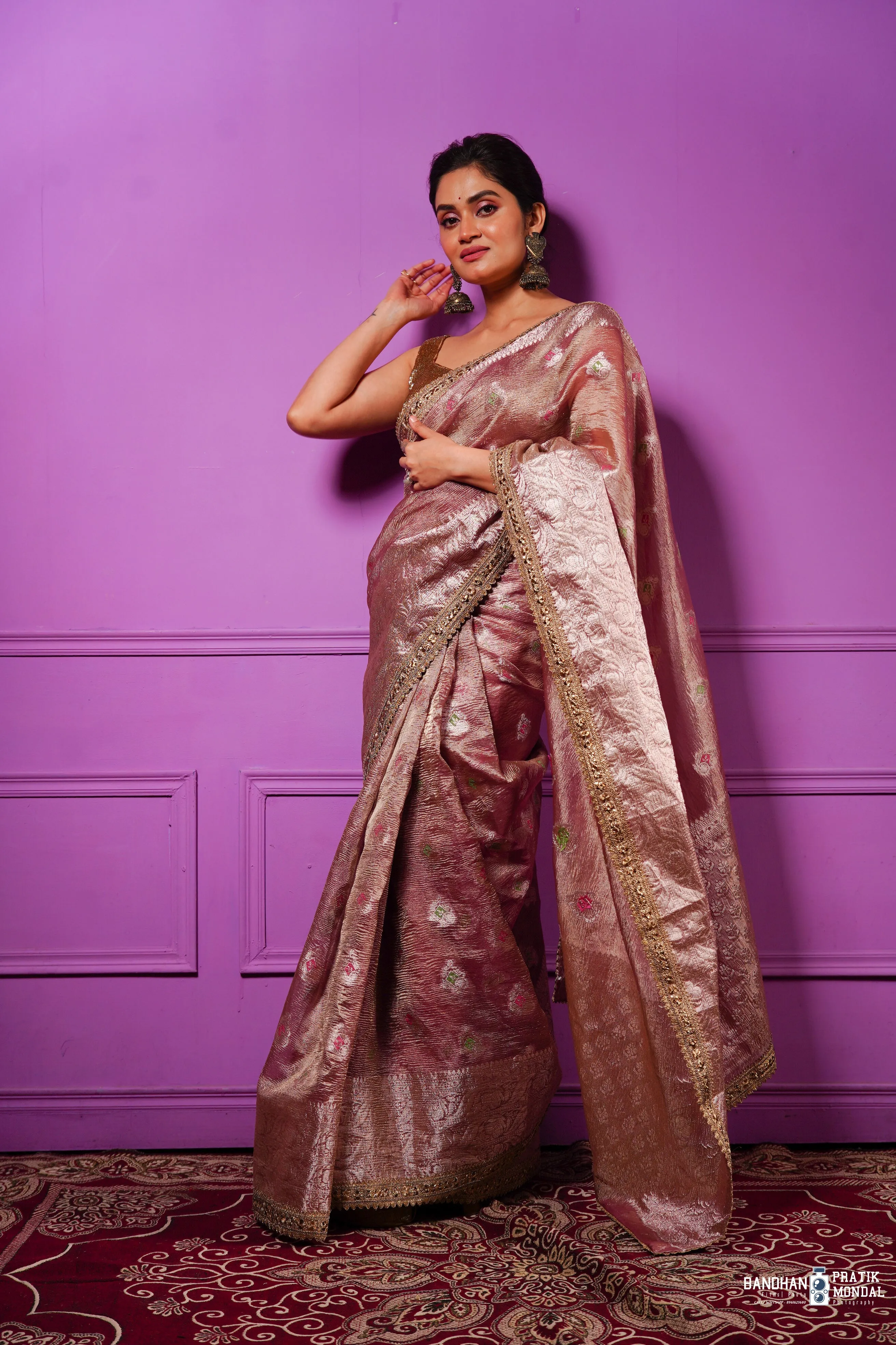 Lilac Tissue Banarasi Saree