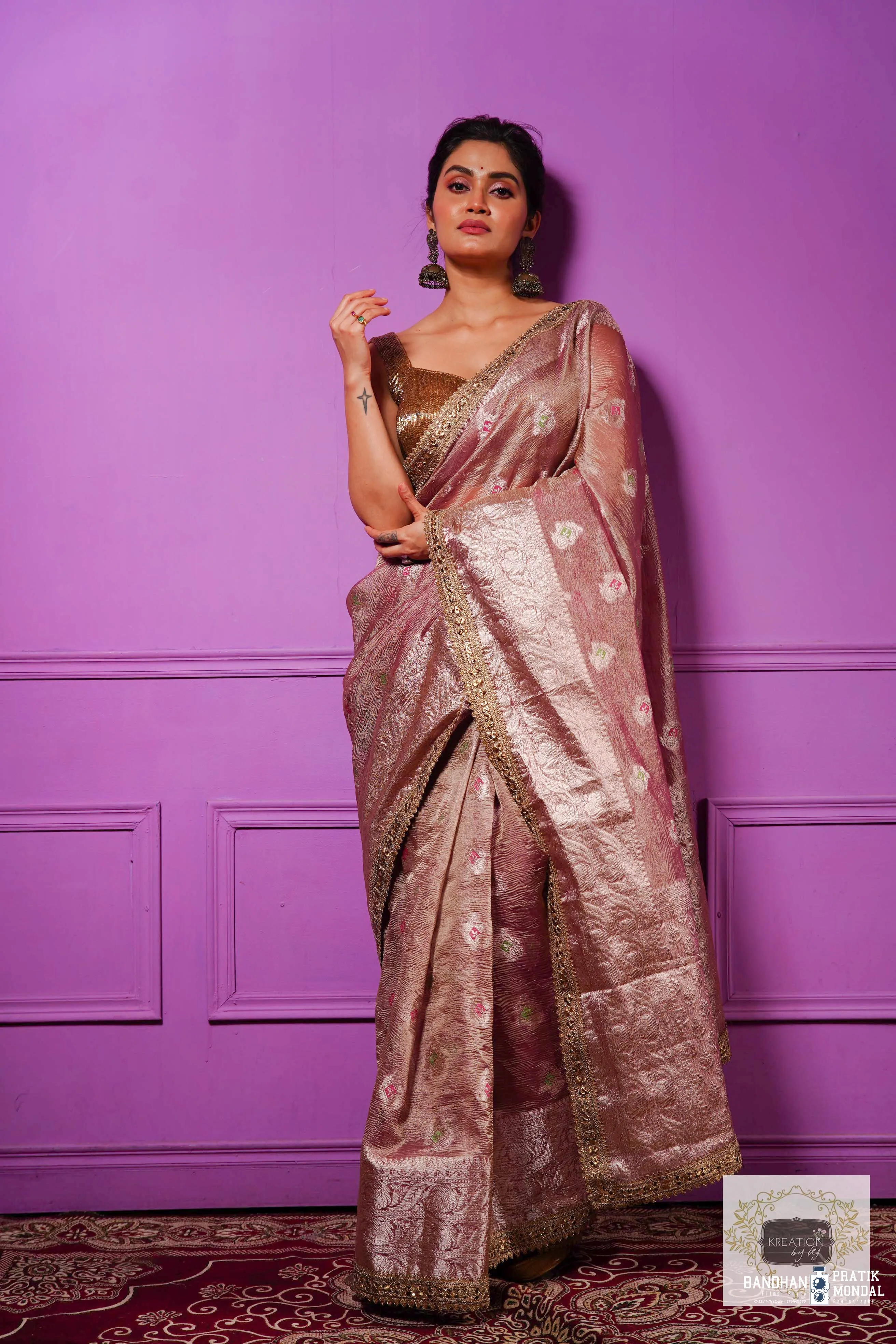 Lilac Tissue Banarasi Saree