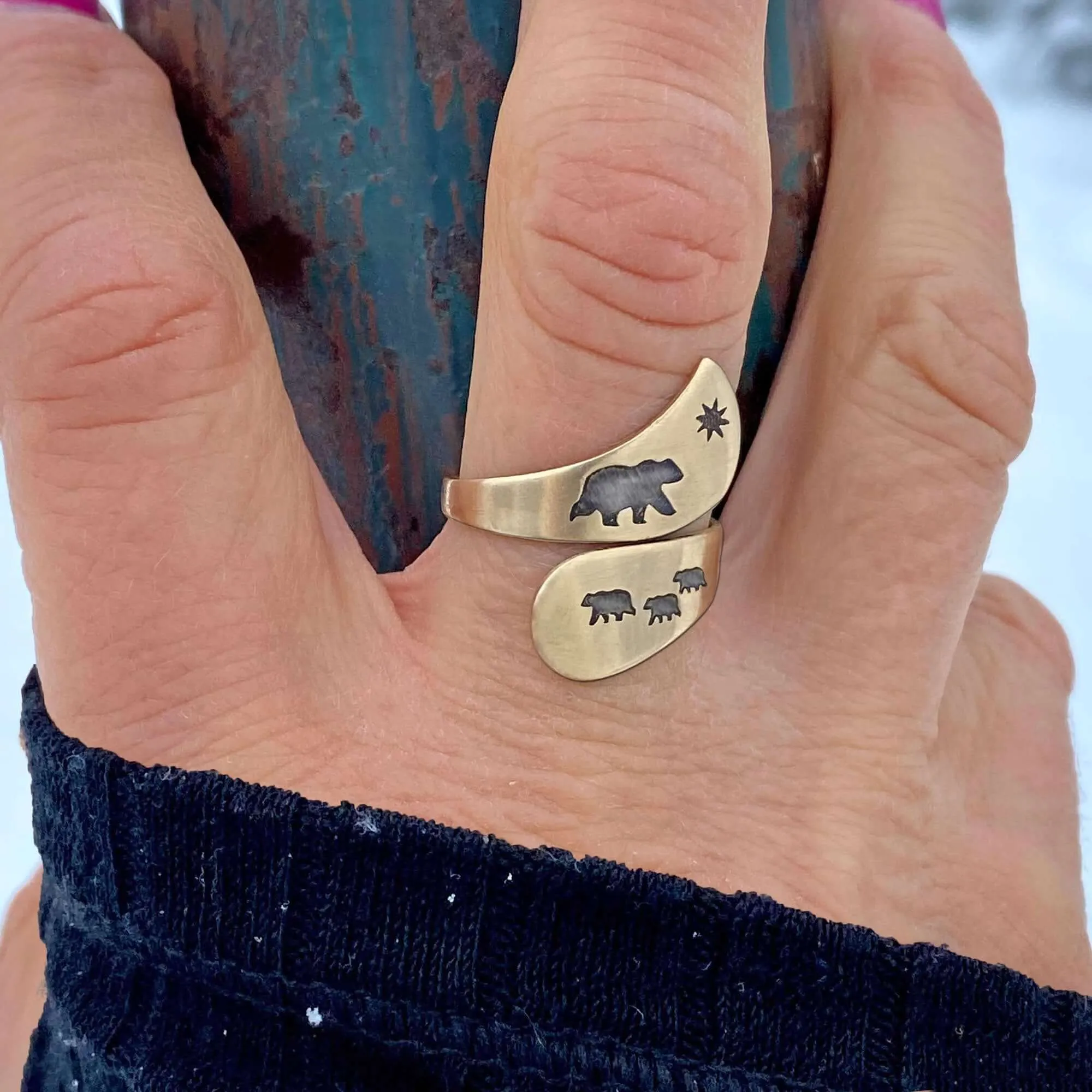 Mama and Cubs Adjustable Ring