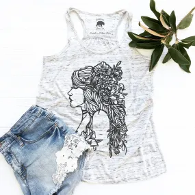 Mother Earth flowy racerback tank tops